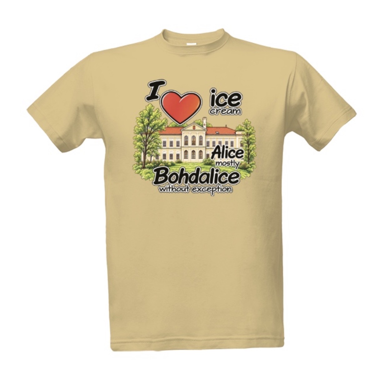 Tričko s potiskem I love Bohdalice