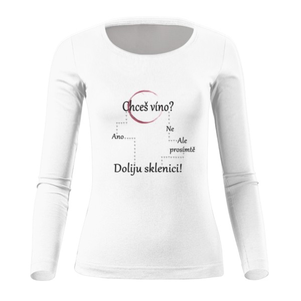 Tričko s potiskem Chceš víno?!