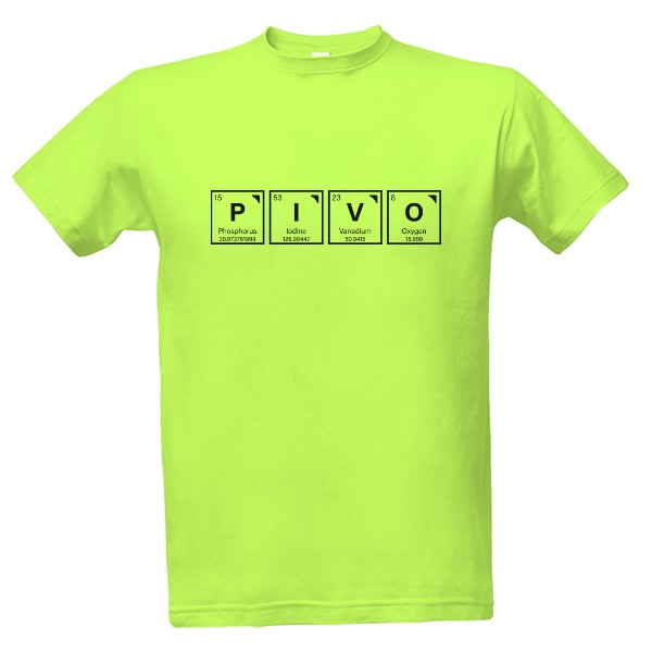 Tričko s potiskem Chemický humor – PIVO černá edice