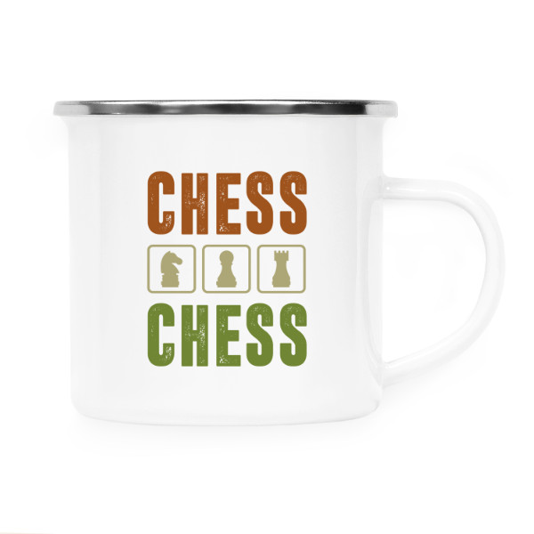 Tin mug - stainless hem s potiskem Chess