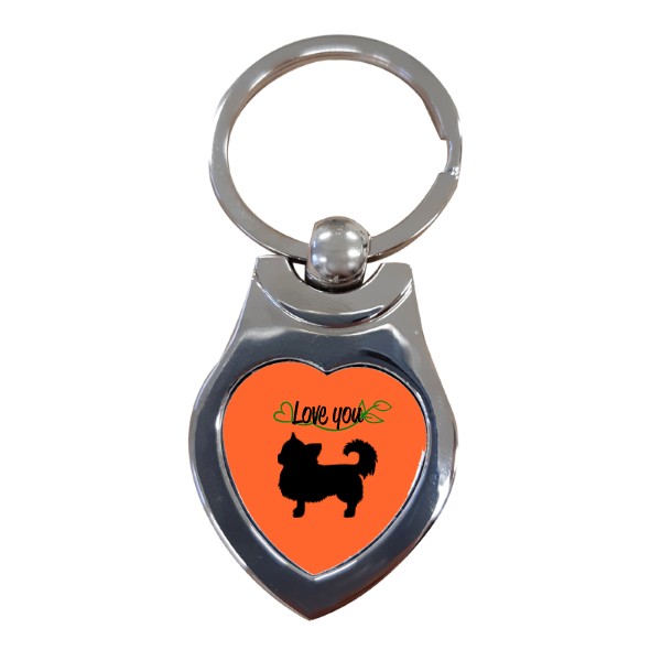 Heart keychain s potiskem Chihuahua our love