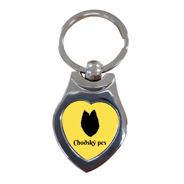 Heart keychain s potiskem Chodsky dog ​​on the road