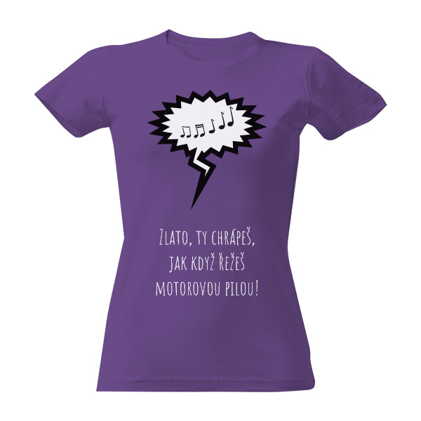 Tričko s potlačou Chrápanie - fialová