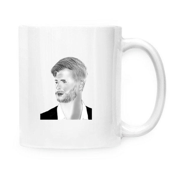 Hrnek malý bílý s potiskem Chris Hemsworth 