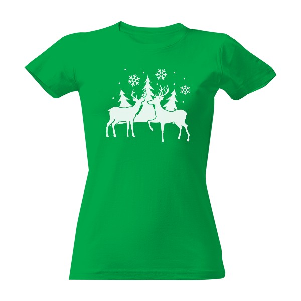 Tričko s potlačou Christmas deers