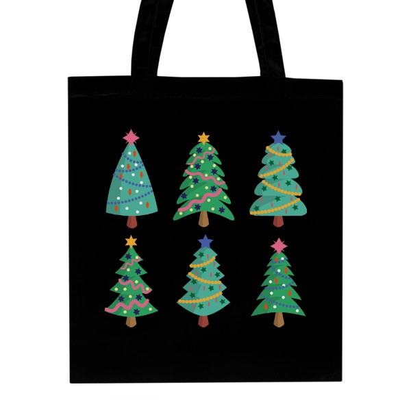 Organic cotton bag Christmas trees