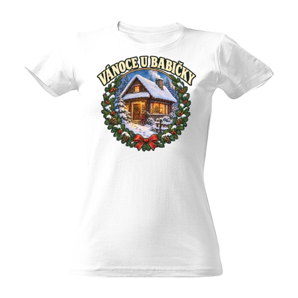 T-shirt Christmas With Grandma – Snowy Czech Cottage