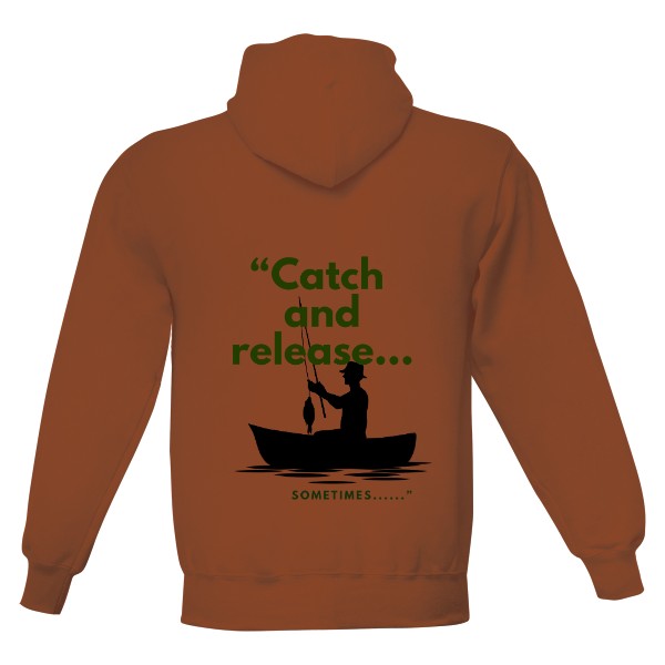 Pánská mikina s kapucí s potiskem Chytit a pustit - loď