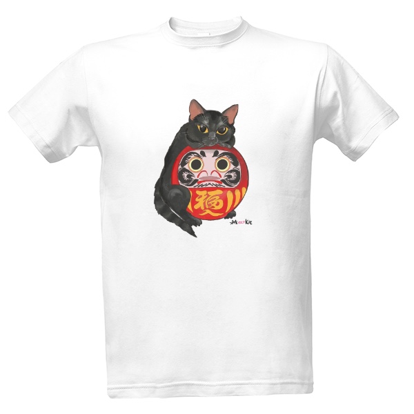 Tričko s potlačou Čierny kocúr Robinson s Darumom