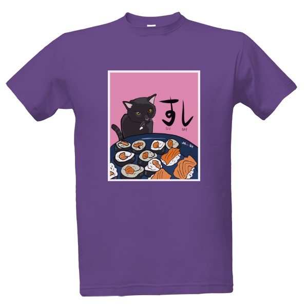 Čierný kocúr Robinson vs. sushi