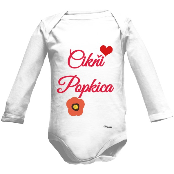 Dětské body Long  s potiskem Cikňi Popkica - Malá panenka
