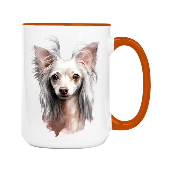 Hrnček veľký farebný s potlačou Čínský chocholatý pes