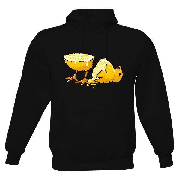 Pánská mikina s kapucí s potiskem Citronové kuře - Mikina
