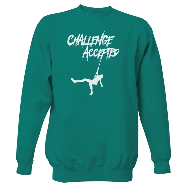 Mikina bez kapuce Unisex s potiskem Challenge accepted