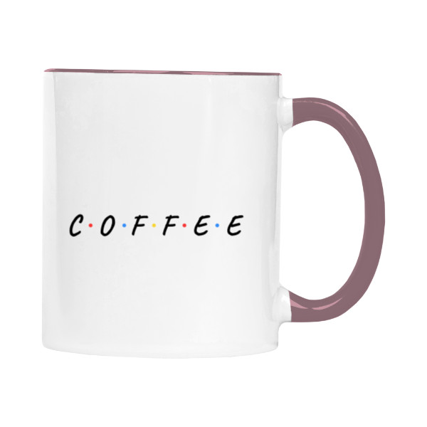 Hrnek malý barevný s potiskem C.o.f.f.e.e