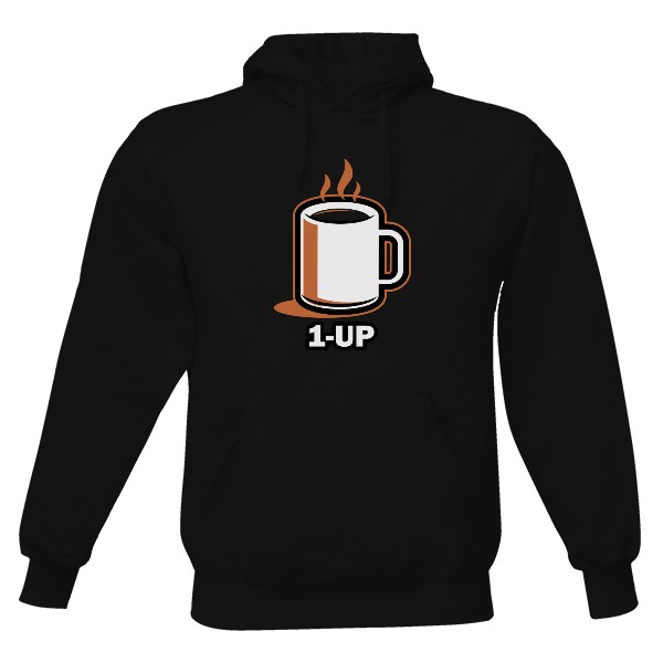 Pánská mikina s kapucí s potiskem Coffee UP