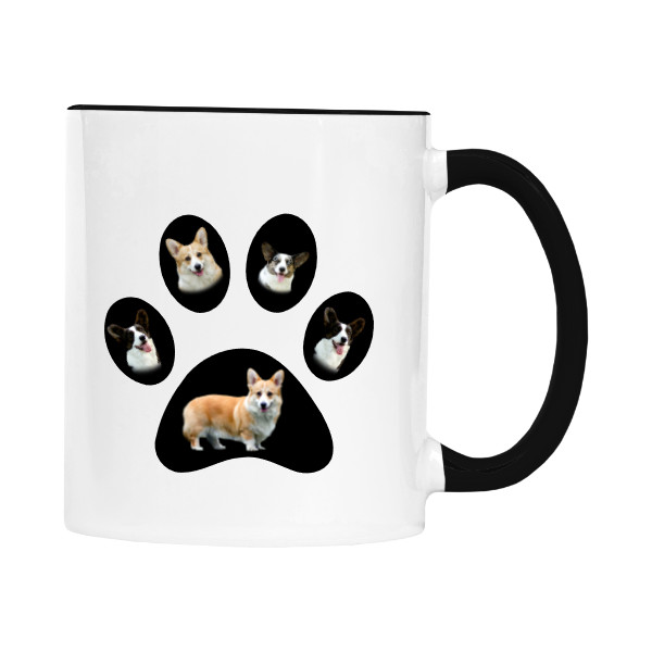 Hrnek malý barevný s potiskem Welsch Corgi