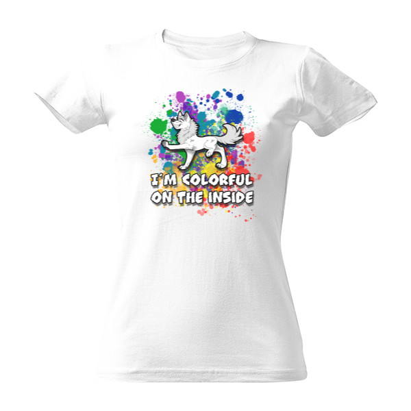 Tričko s potiskem colorful on the inside dámy