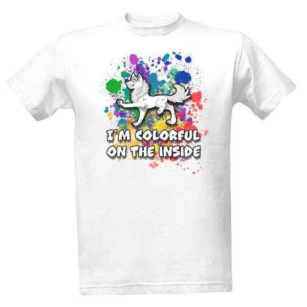 Tričko s potiskem colorful on the inside páni