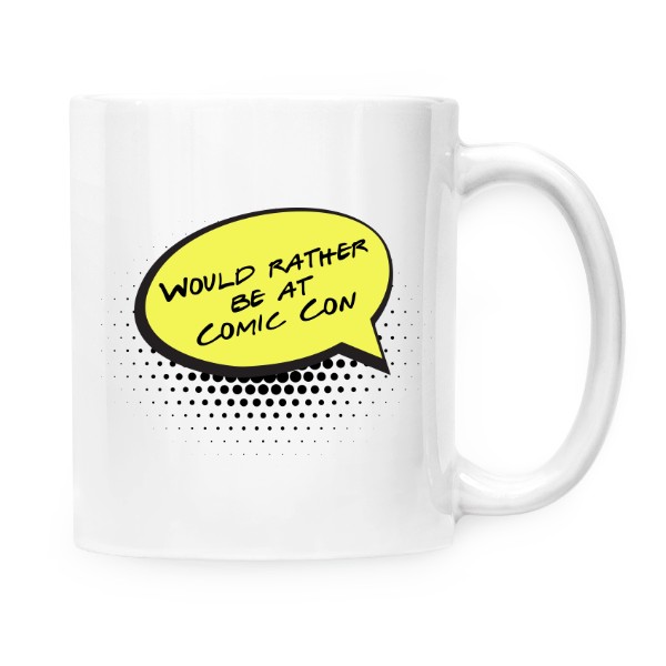 Hrnek malý bílý s potiskem Comic Con