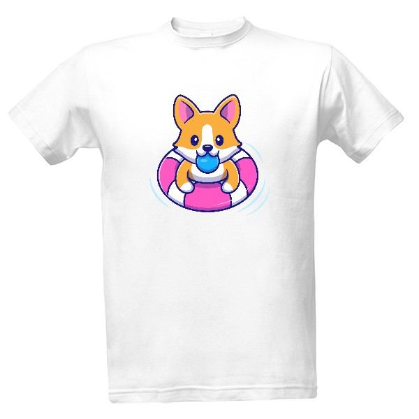 Tričko s potiskem Corgi kruh