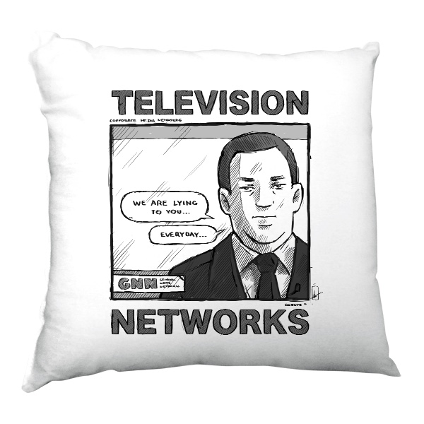 Polštář saténový s potiskem Corporate Media (Television Networks) Polštářek