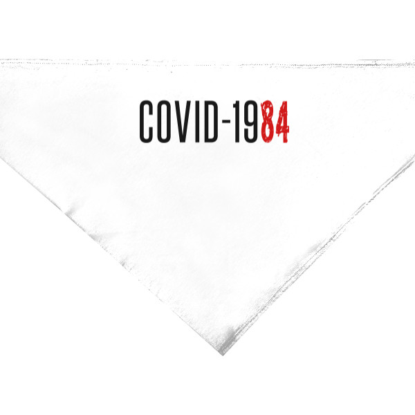 Bavlněný trojcípý šátek s potiskem Covid-1984