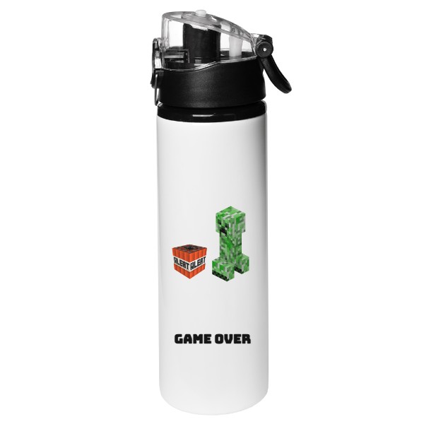 Sportovní kovová láhev  s potlačou Minecraft Creeper