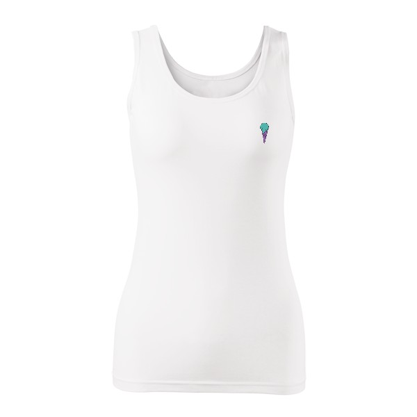 Tričko s potiskem CROP TOP | GIMME YOUR ICE CREAM | WHITE