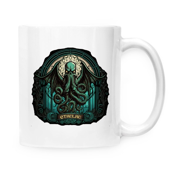 Cup white s potiskem Cthulhu