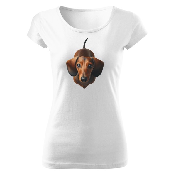 Tričko s potiskem cute hladkosrstý jezevčík .hnědý