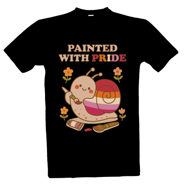 Cute Lesbian Snail - Painted with Pride T-shirt