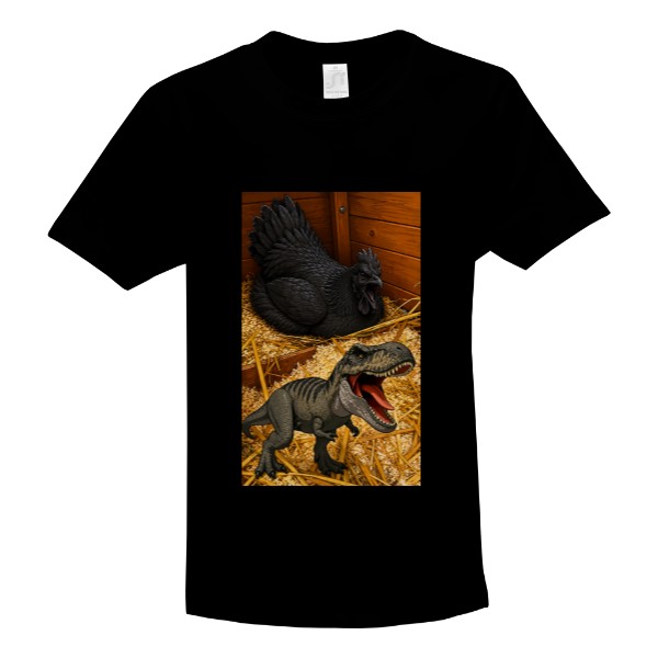 Tričko s potiskem Cuteness but still T-Rex Ayam Cemani pánské