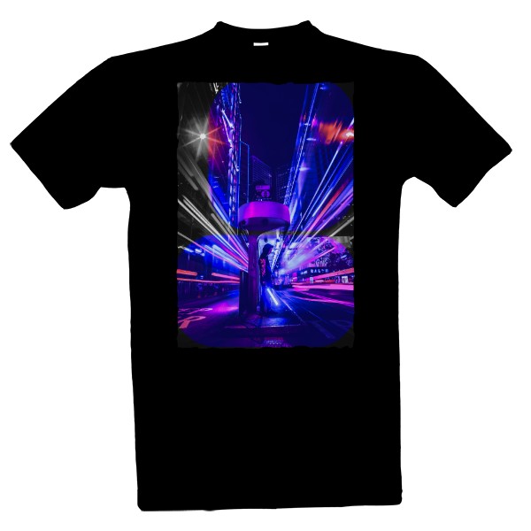 T-shirt Cyberpunk Bus Stop - Neon City