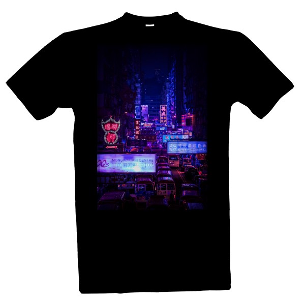 T-shirt Cyberpunk Traffic - Neon Hong Kong