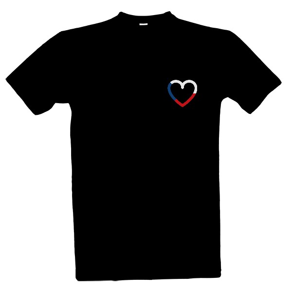 T-shirt Czech flag heart line