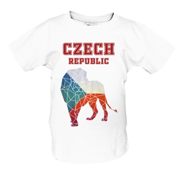 Tričko s potiskem Czech republic vlajka a lev