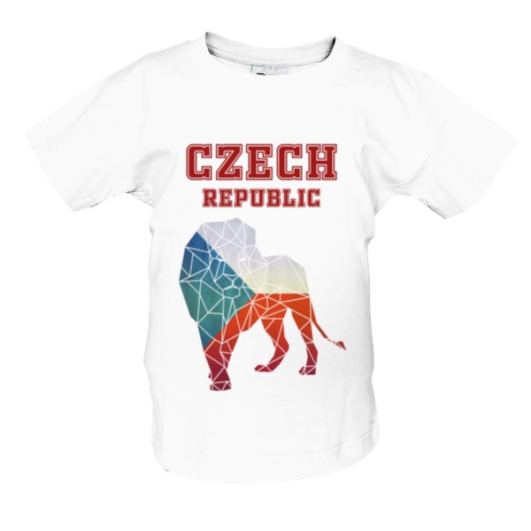 Tričko s potiskem Czech republic vlajka a lev