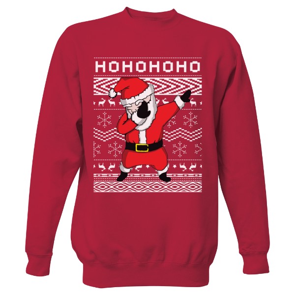 Mikina bez kapucne Unisex s potlačou hohohoho dabbing santa