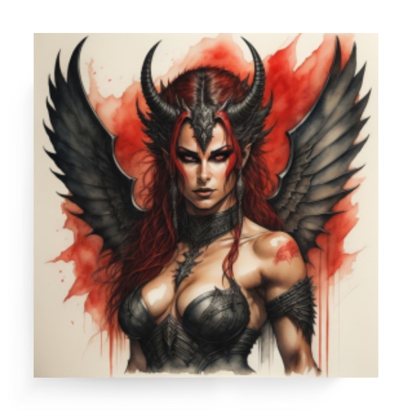 Fotoplátno čtverec s potiskem Ďábelská tvář