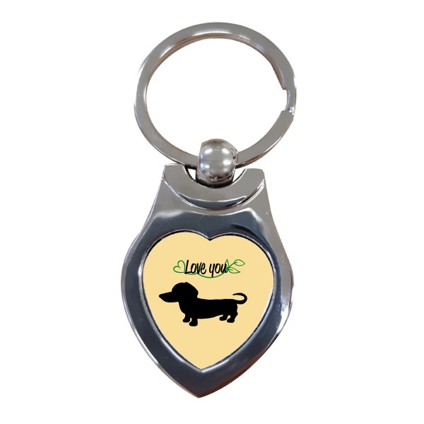 Heart keychain s potiskem Dachshund our darling