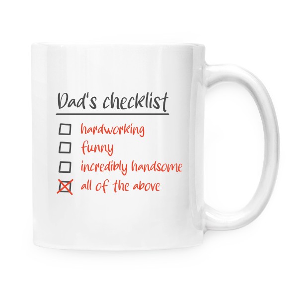 Cup white s potiskem Dads checklist