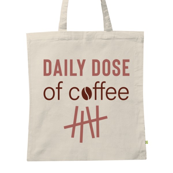 BIO plátěná taška s potiskem Daily dose of coffee