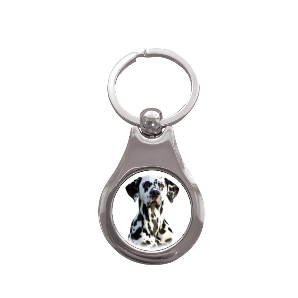 Přívěsek na klíče kolečko s potiskem Dalmatin 