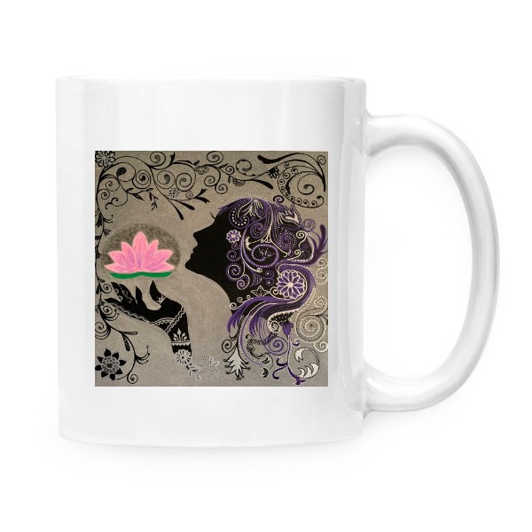 Hrnek malý bílý s potiskem Dáma 2