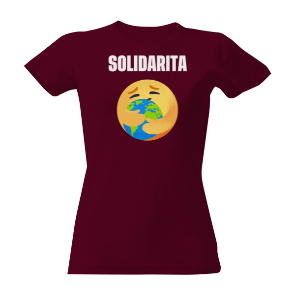 Dámské fialové kampaňové triko Solidarita - Planeta