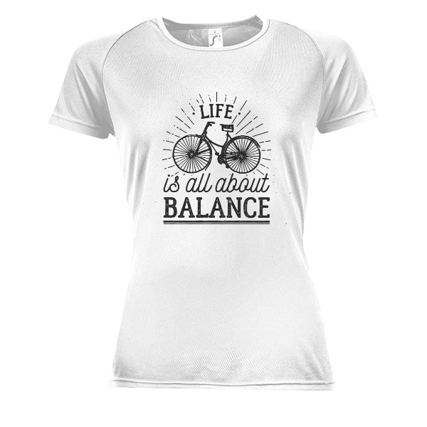 Dámské funkční tričko s potiskem Life is all about Balance -funkční