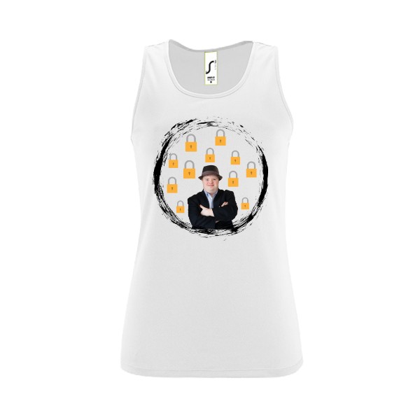 Dámské funkční tílko s potiskem Dámské tílko bílé lock down