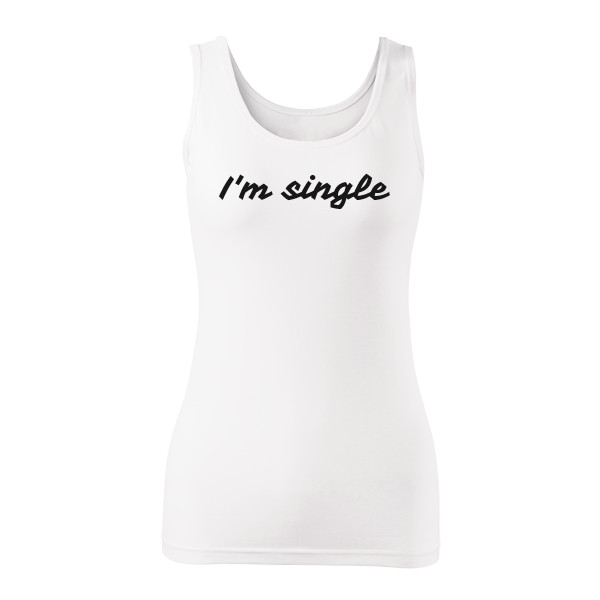 Tričko s potiskem Dámské tílko I'm single - bílé