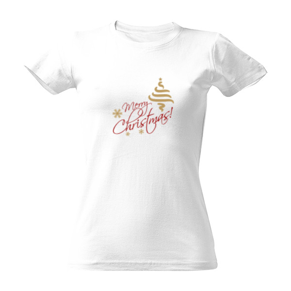 Dámské tričko bílé dlouhé Merry Christmas